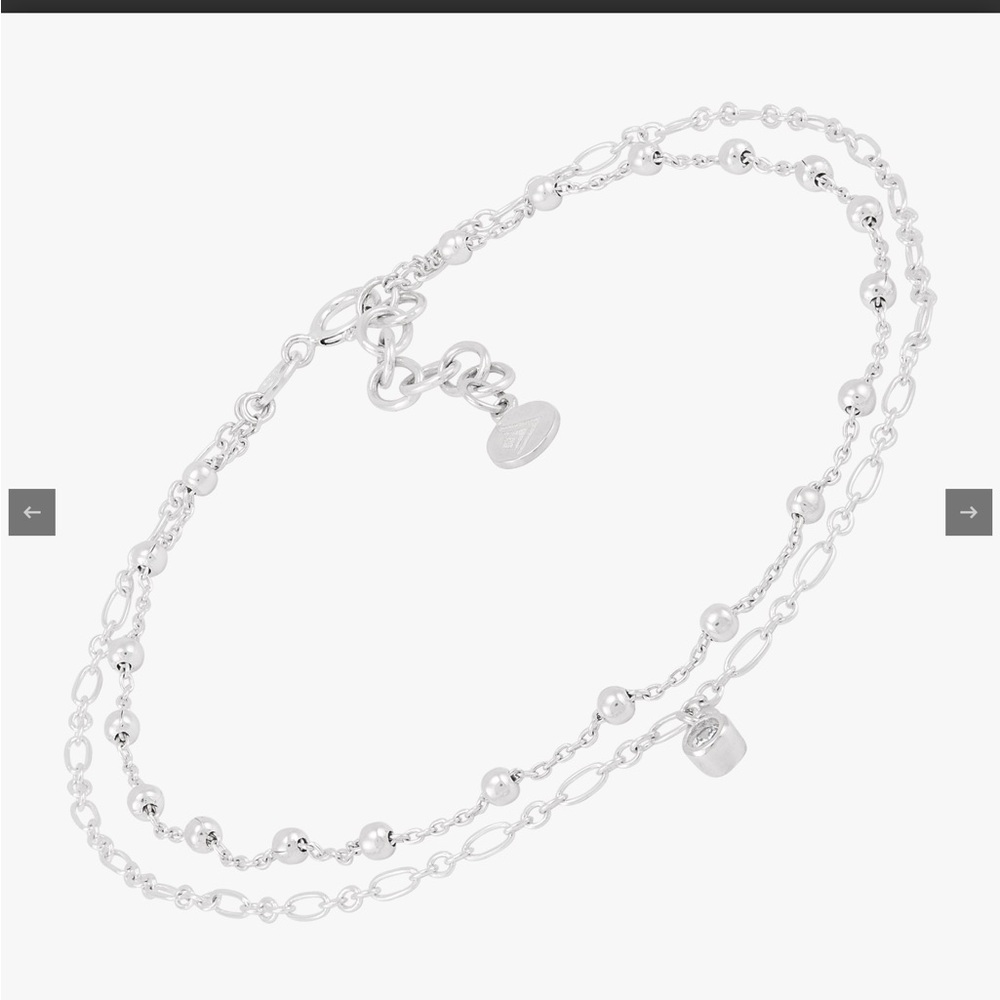 Stand a chance anklet, white cubic zirconia